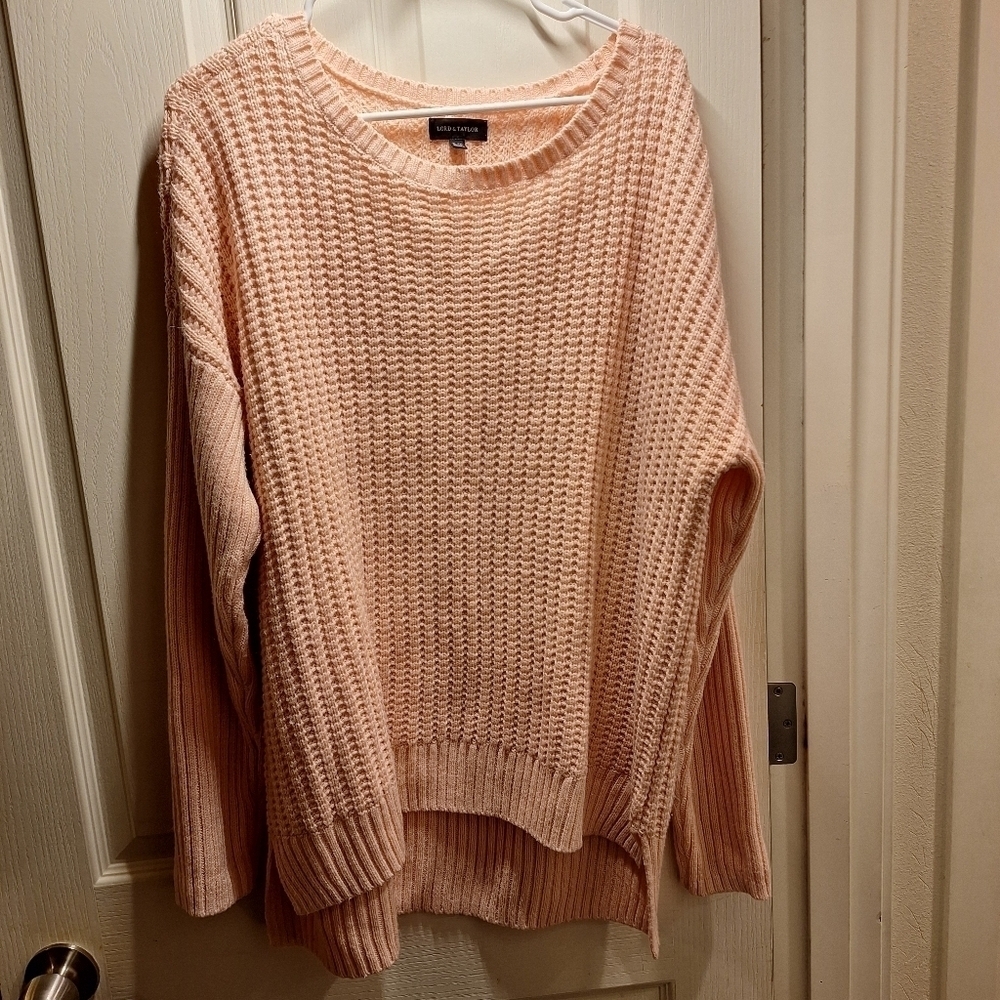 Lord and Taylor Pink Knit Sweater Extra Large